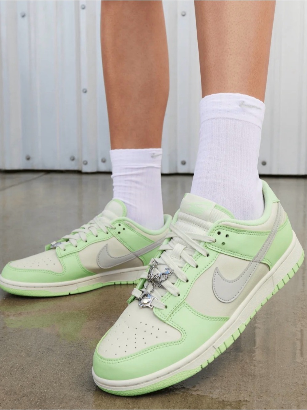 Nike Low-Top Sneakers in Mint Green and White